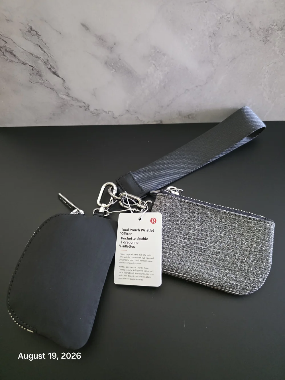 Dual Pouch Wristlet Glitter